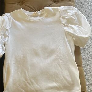 a.n.a Elegant White Puff Sleeve Blouse